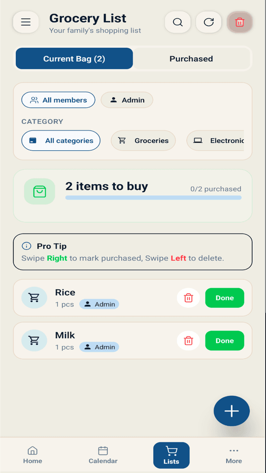 Shopping Lists screenshot